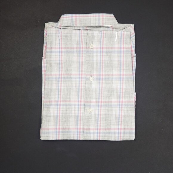 UNTUCKit Chasseles Cotton LS Shirt Lt Blue Green Pink Plaid Womens 0 Regular Fit - Picture 15 of 16